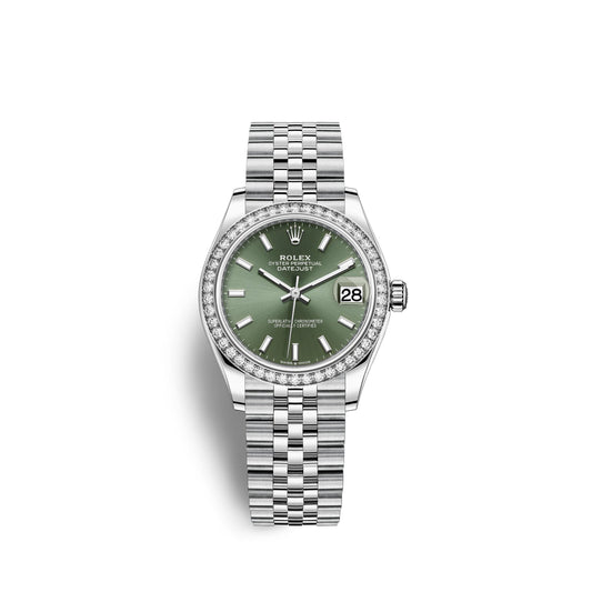 Datejust 31, Oystersteel, 18kt White Gold and diamonds, Ref# 278384RBR-0022