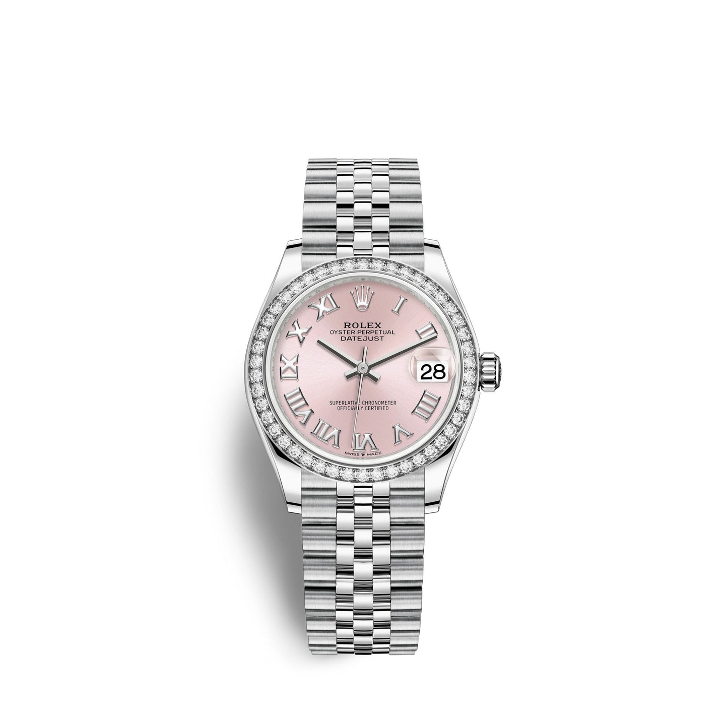 Datejust 31, Oystersteel, 18kt White Gold and diamonds, Ref# 278384RBR-0024
