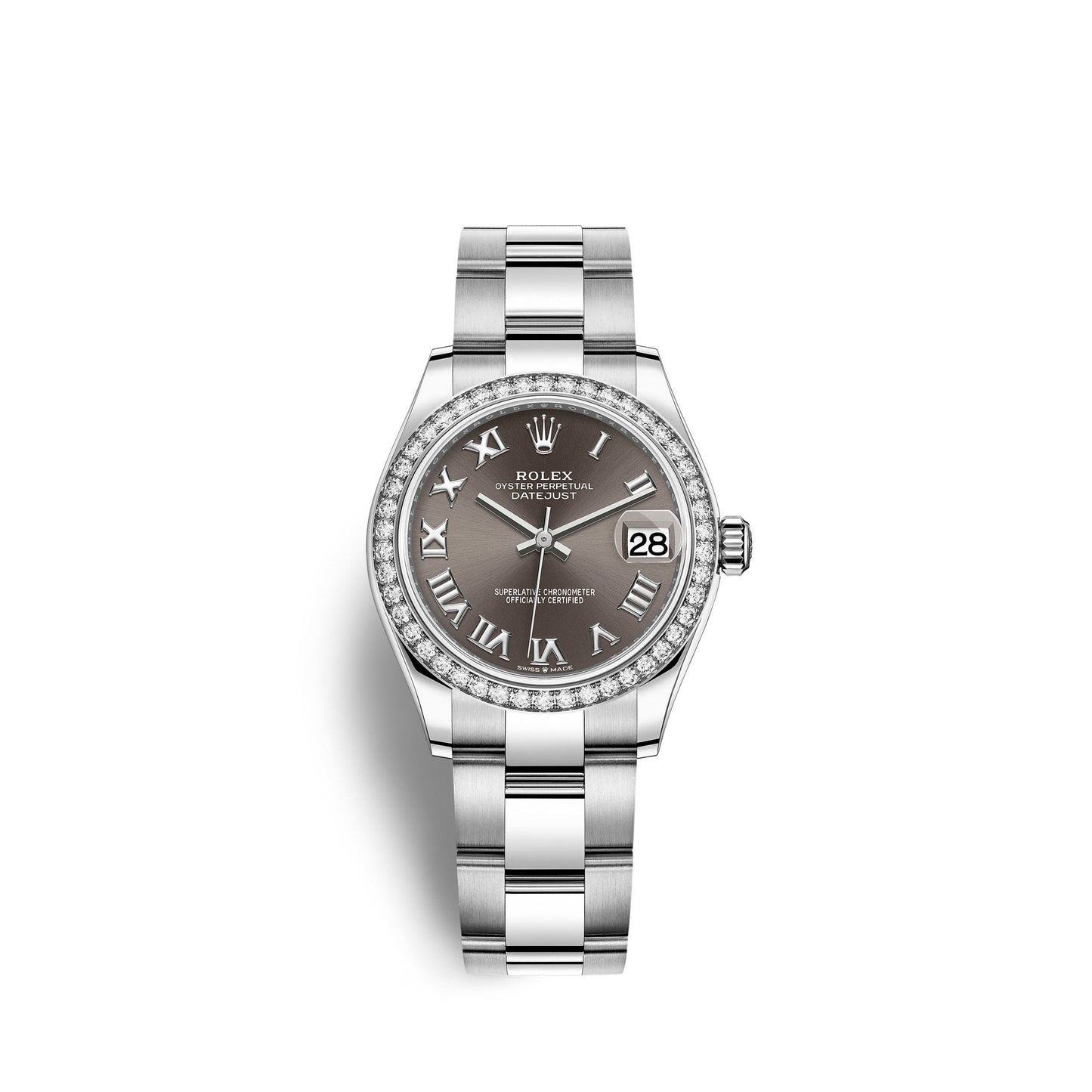 Datejust 31, Oystersteel, 18kt White Gold and diamonds, Ref# 278384RBR-0025