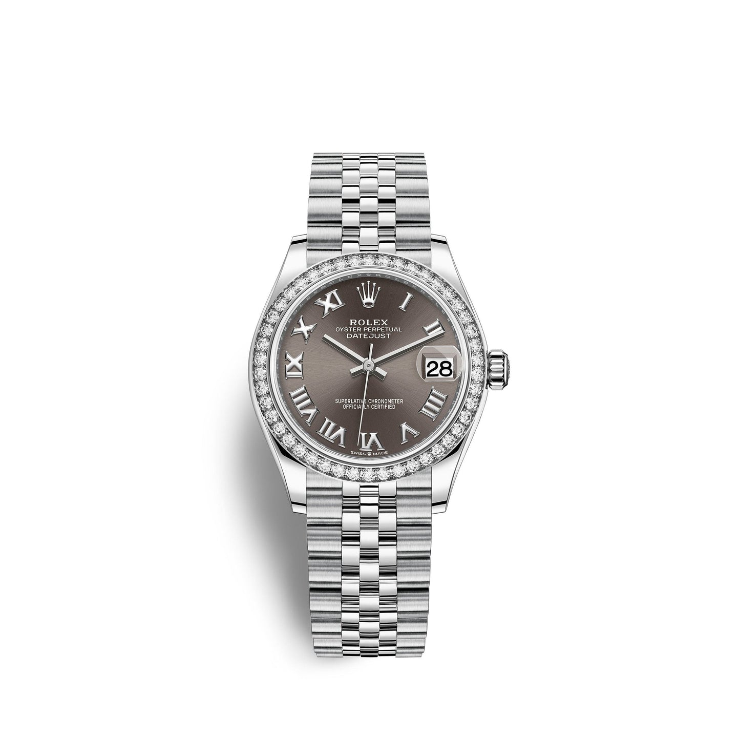Datejust 31, Oystersteel, 18kt White Gold and diamonds, Ref# 278384RBR-0026