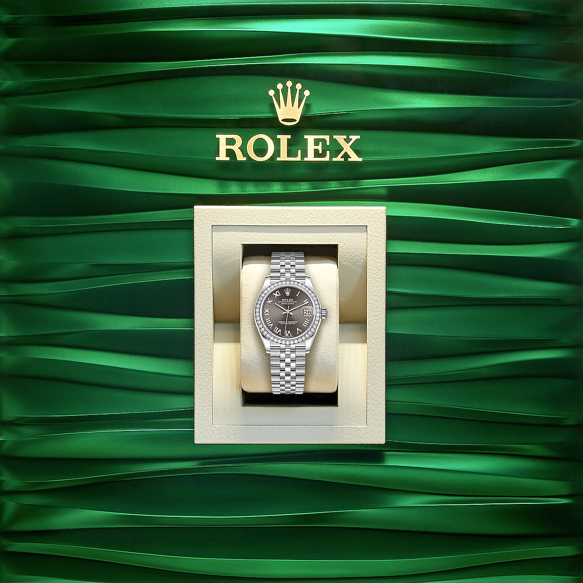 Datejust 31, Oystersteel, 18kt White Gold and diamonds, Ref# 278384RBR-0026