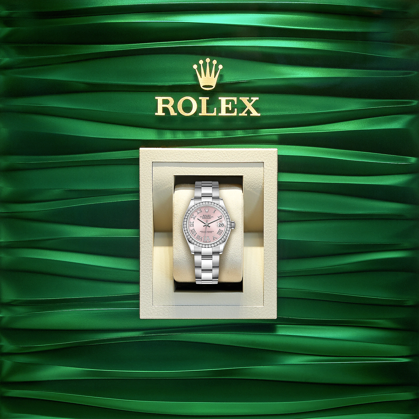 Datejust 31, Oystersteel, 18kt White Gold and diamonds, Ref# 278384RBR-0027