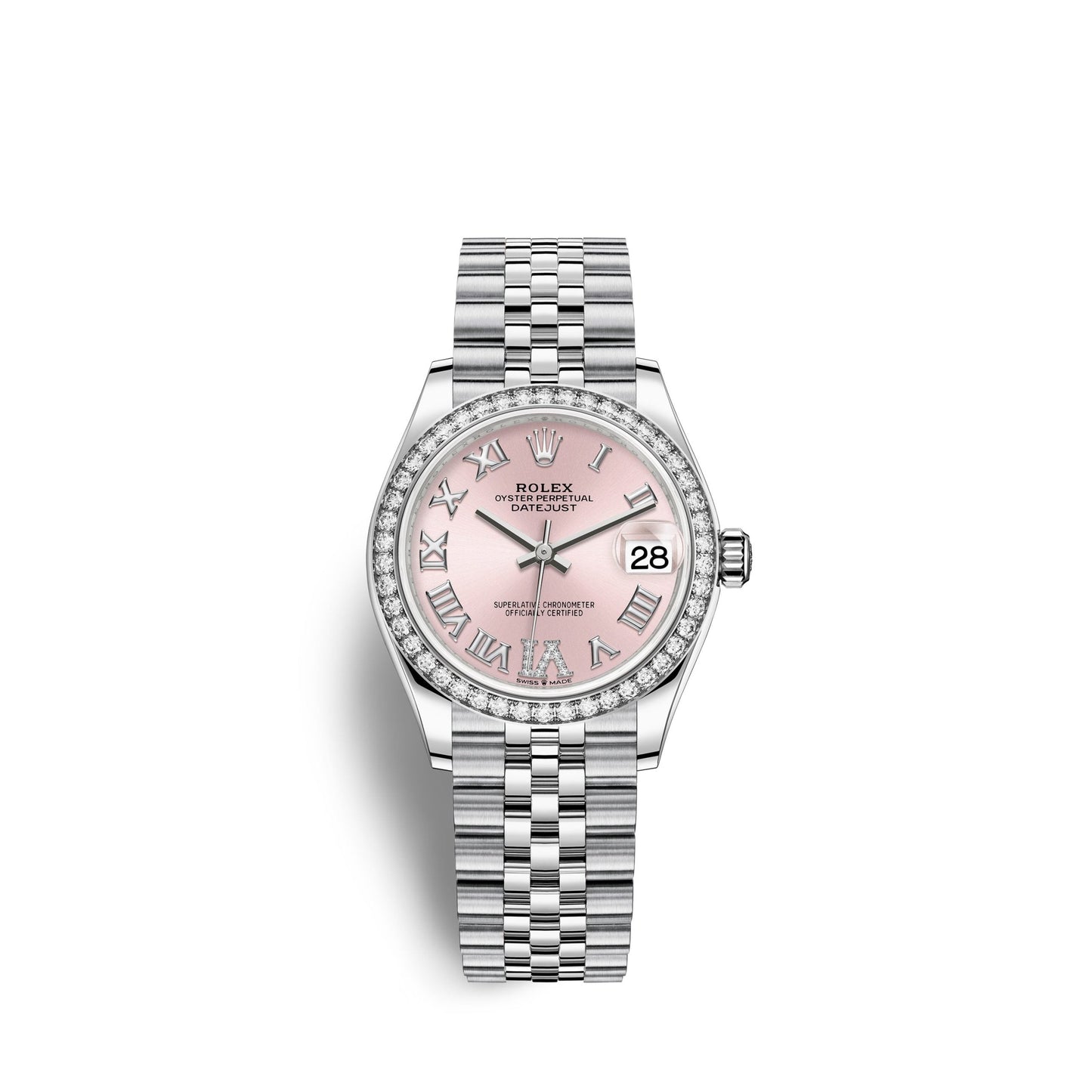 Datejust 31, Oystersteel, 18kt White Gold and diamonds, Ref# 278384RBR-0028