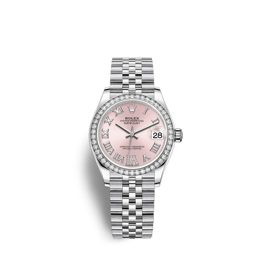 Datejust 31, Oystersteel, 18kt White Gold and diamonds, Ref# 278384RBR-0028