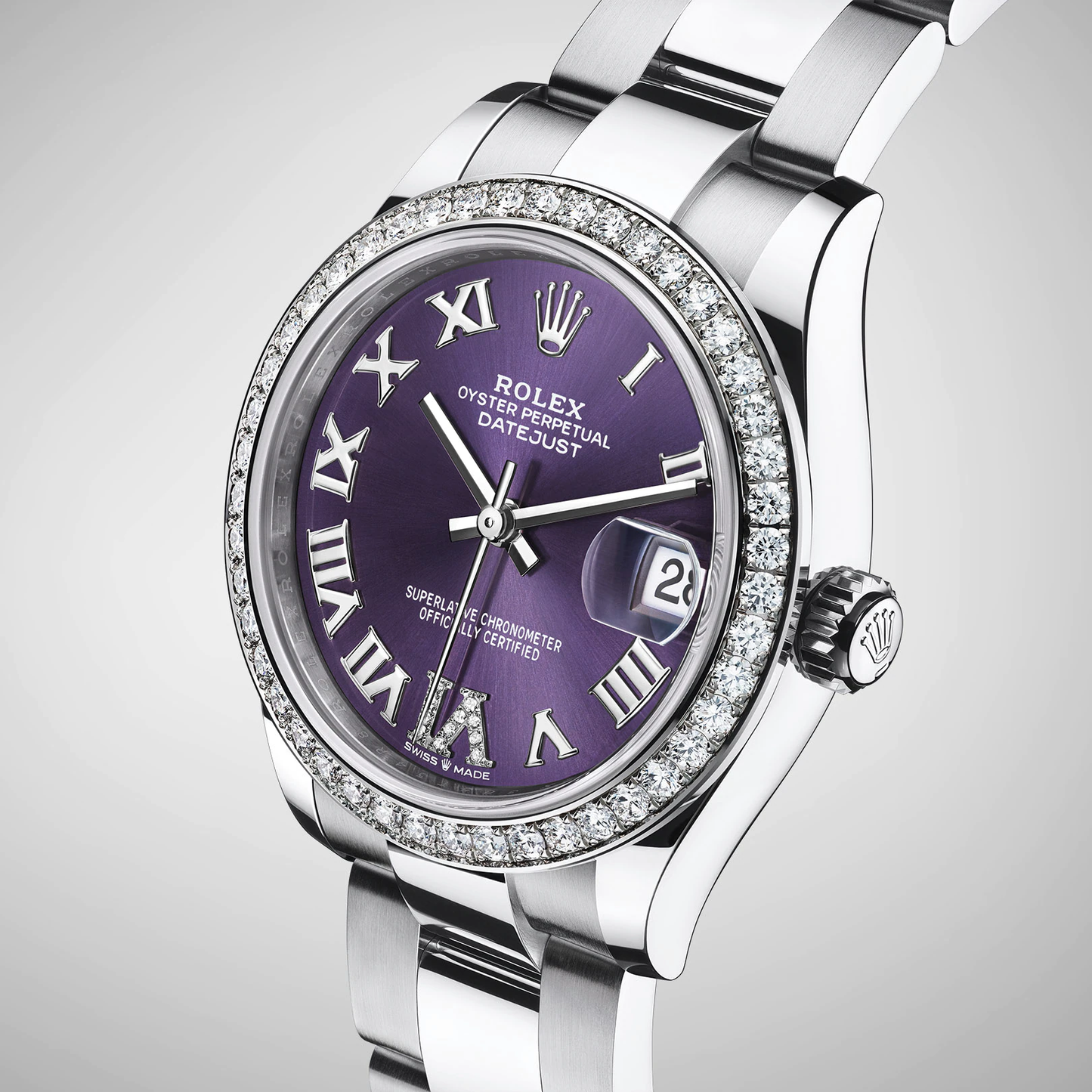 Datejust 31, Oystersteel, 18kt White Gold and diamonds, Ref# 278384RBR-0029