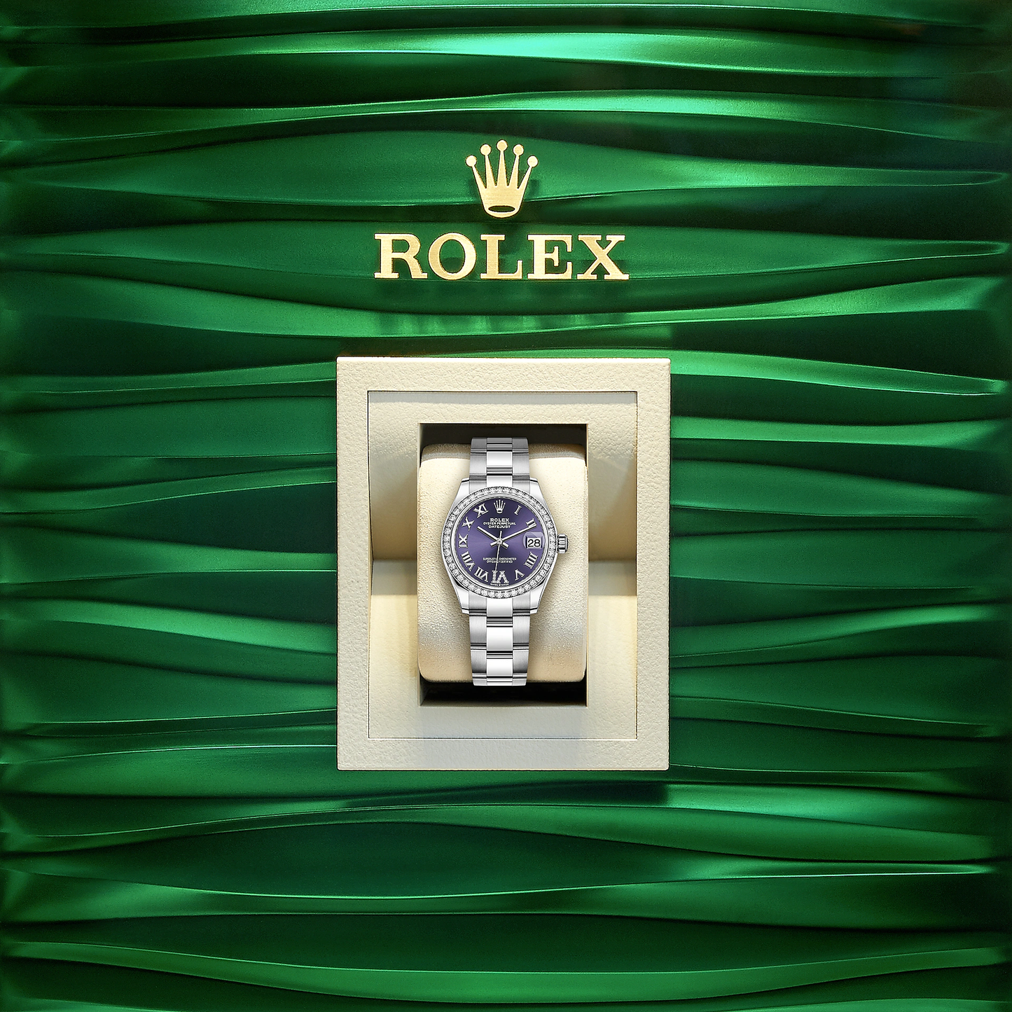 Datejust 31, Oystersteel, 18kt White Gold and diamonds, Ref# 278384RBR-0029