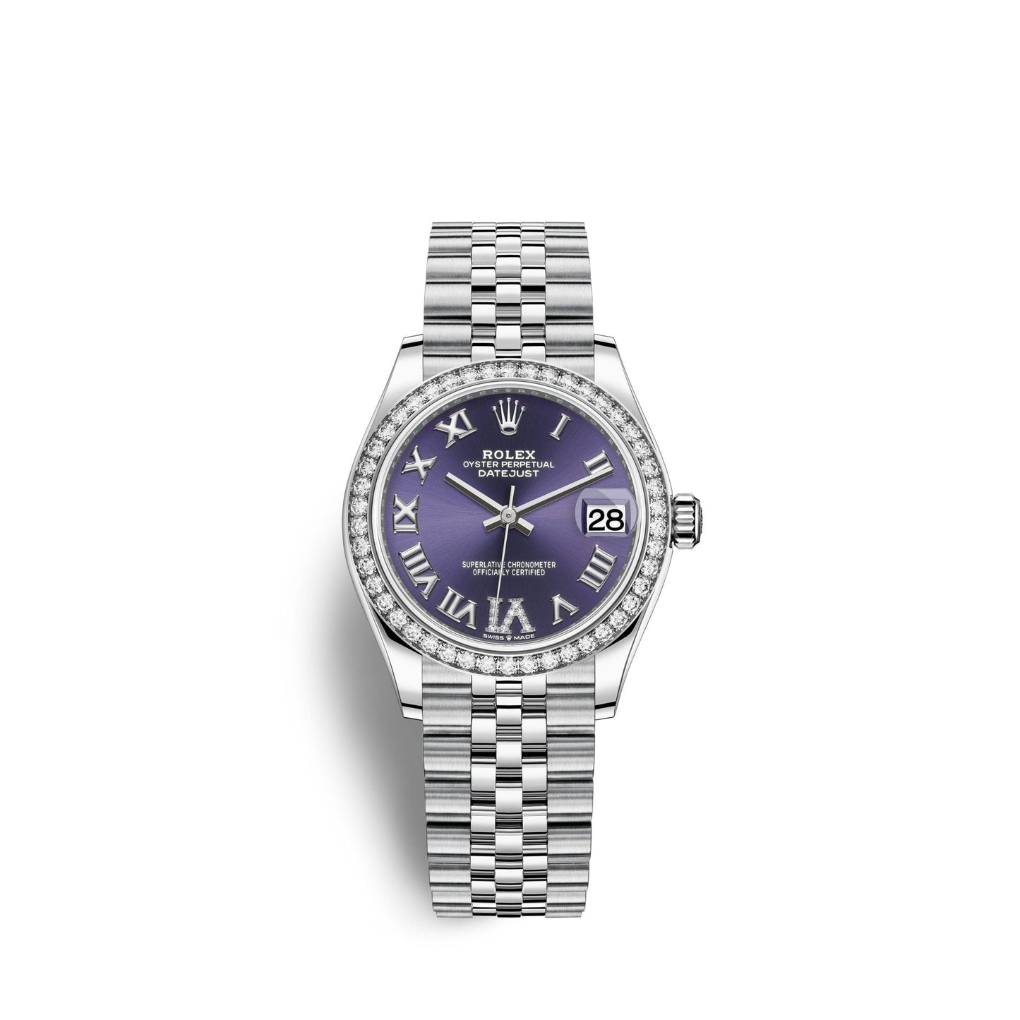 Datejust 31, Oystersteel, 18kt White Gold and diamonds, Ref# 278384RBR-0030