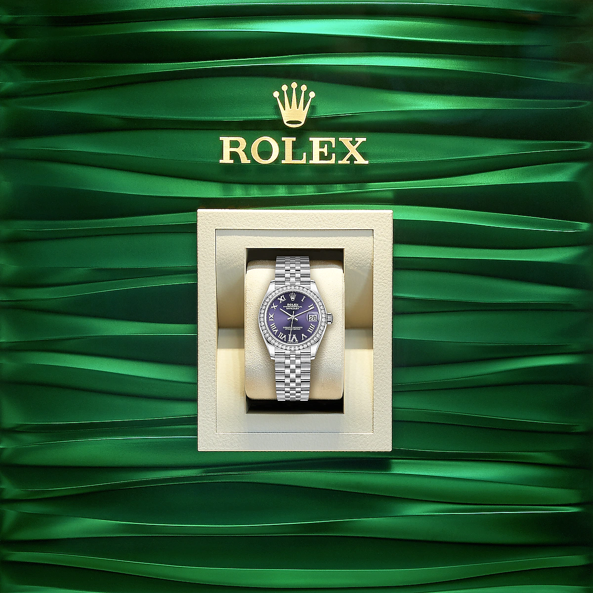 Datejust 31, Oystersteel, 18kt White Gold and diamonds, Ref# 278384RBR-0030