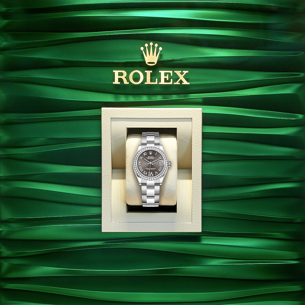 Datejust 31, Oystersteel, 18kt White Gold and diamonds, Ref# 278384RBR-0031