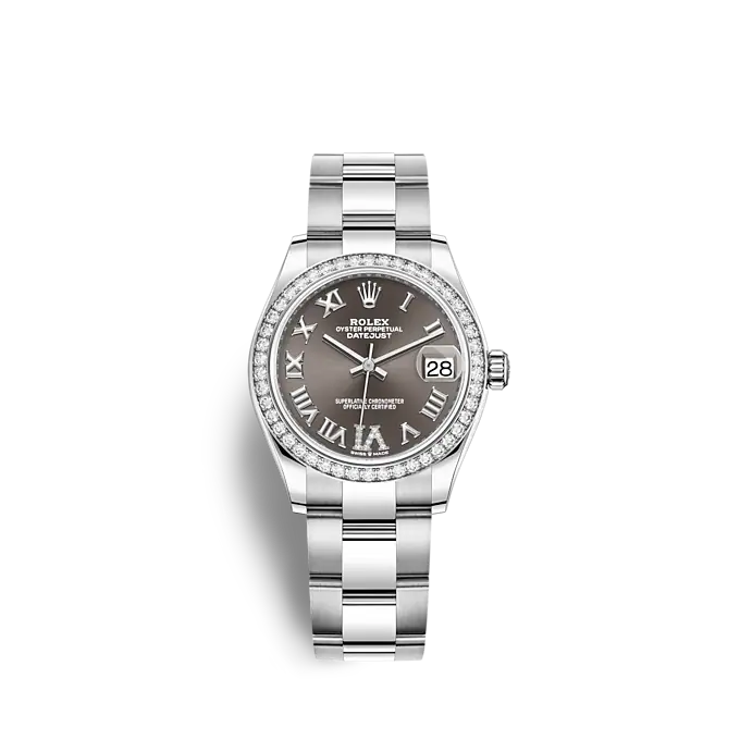 Datejust 31, Oystersteel, 18kt White Gold and diamonds, Ref# 278384RBR-0031