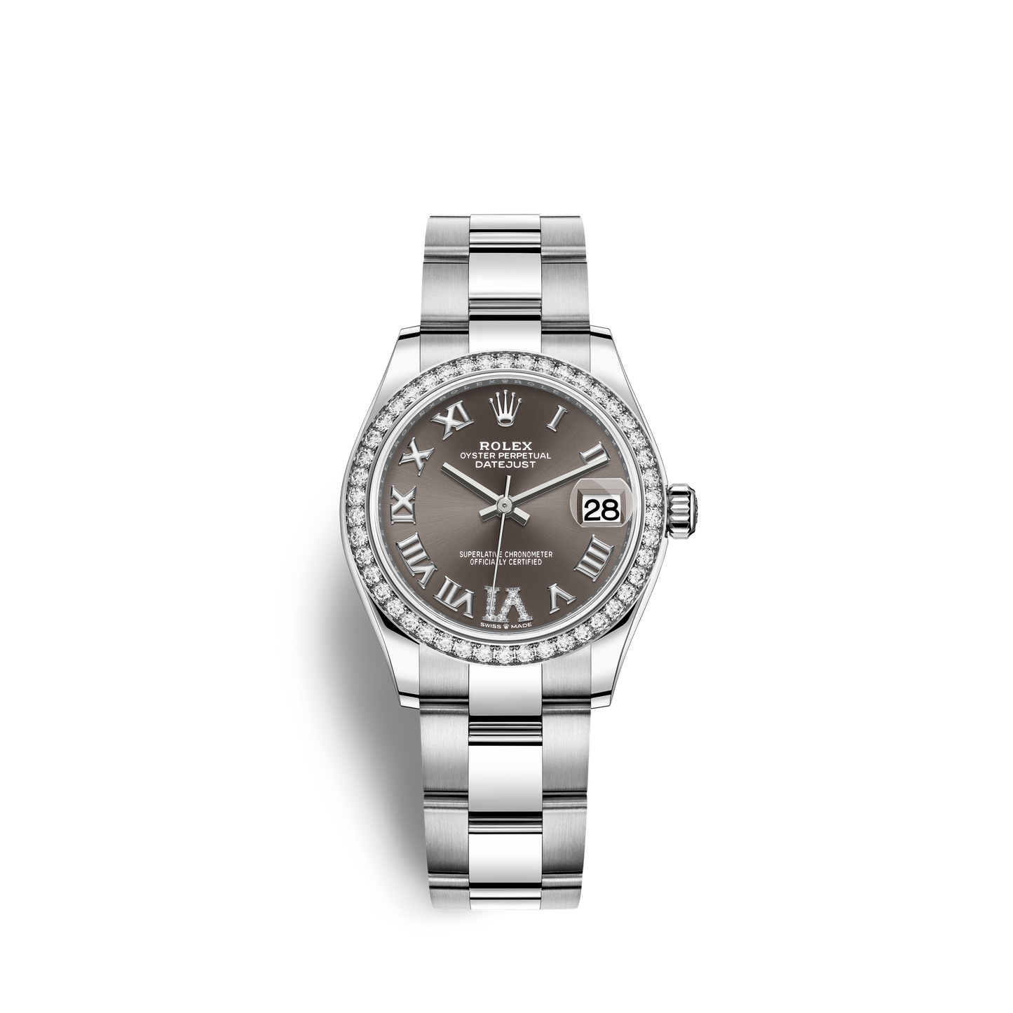 Datejust 31, Oystersteel, 18kt White Gold and diamonds, Ref# 278384RBR-0031
