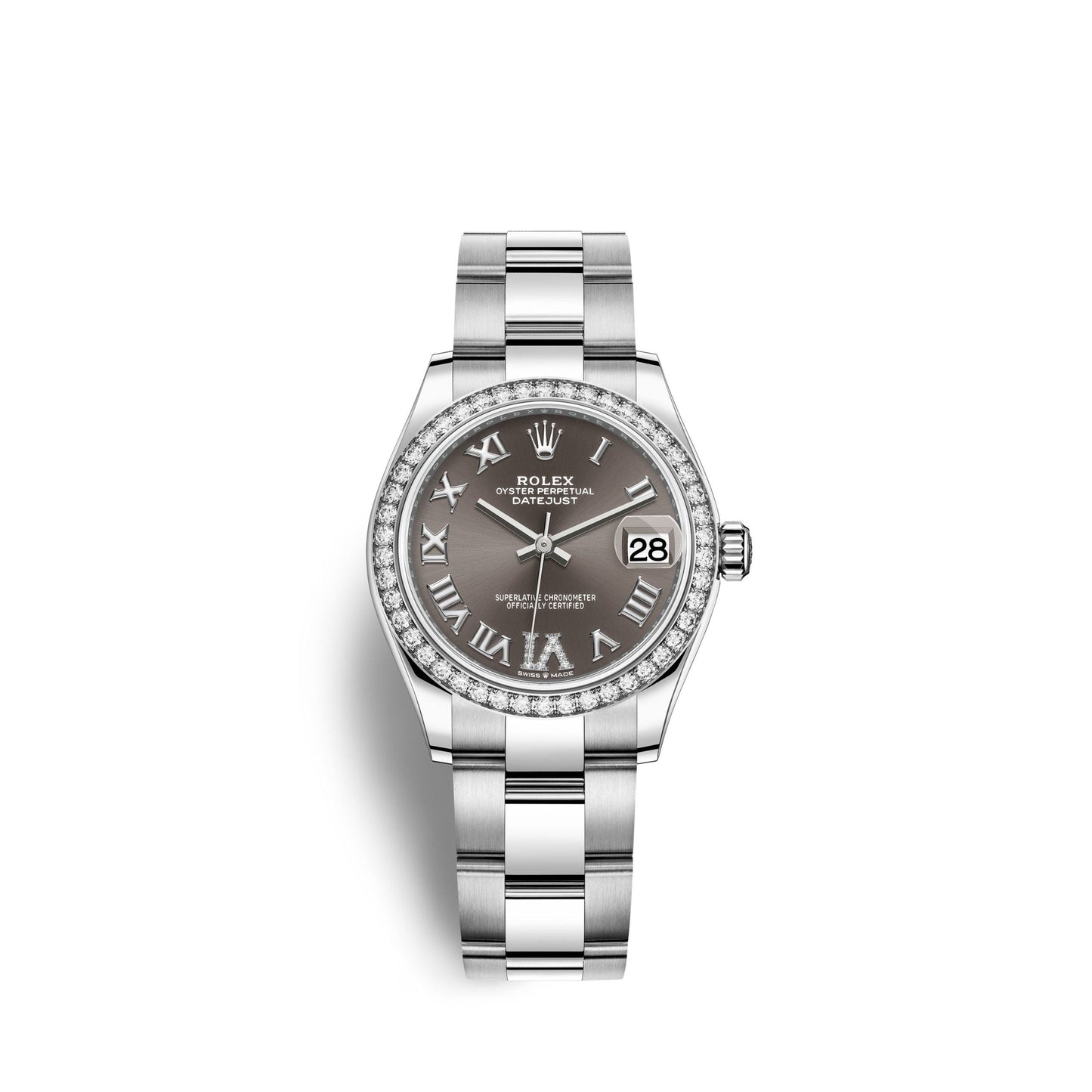 Datejust 31, Oystersteel, 18kt White Gold and diamonds, Ref# 278384RBR-0031