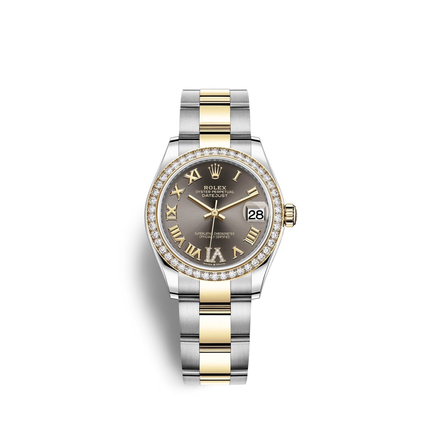 Datejust 31, Oystersteel, 18kt Yellow Gold and diamonds, Ref# 278383RBR-0017