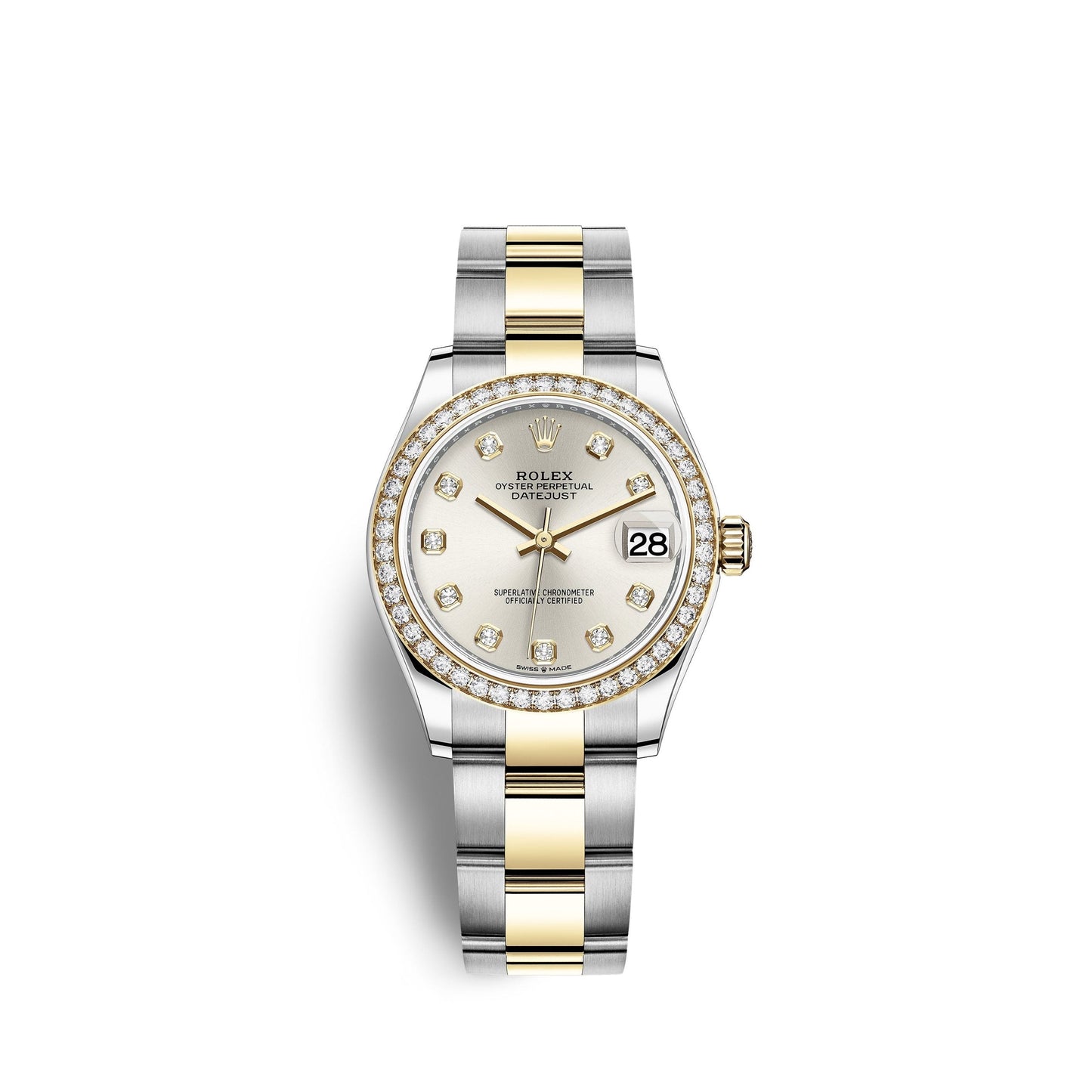 Datejust 31, Oystersteel, 18kt Yellow Gold and diamonds, Ref# 278383RBR-0019