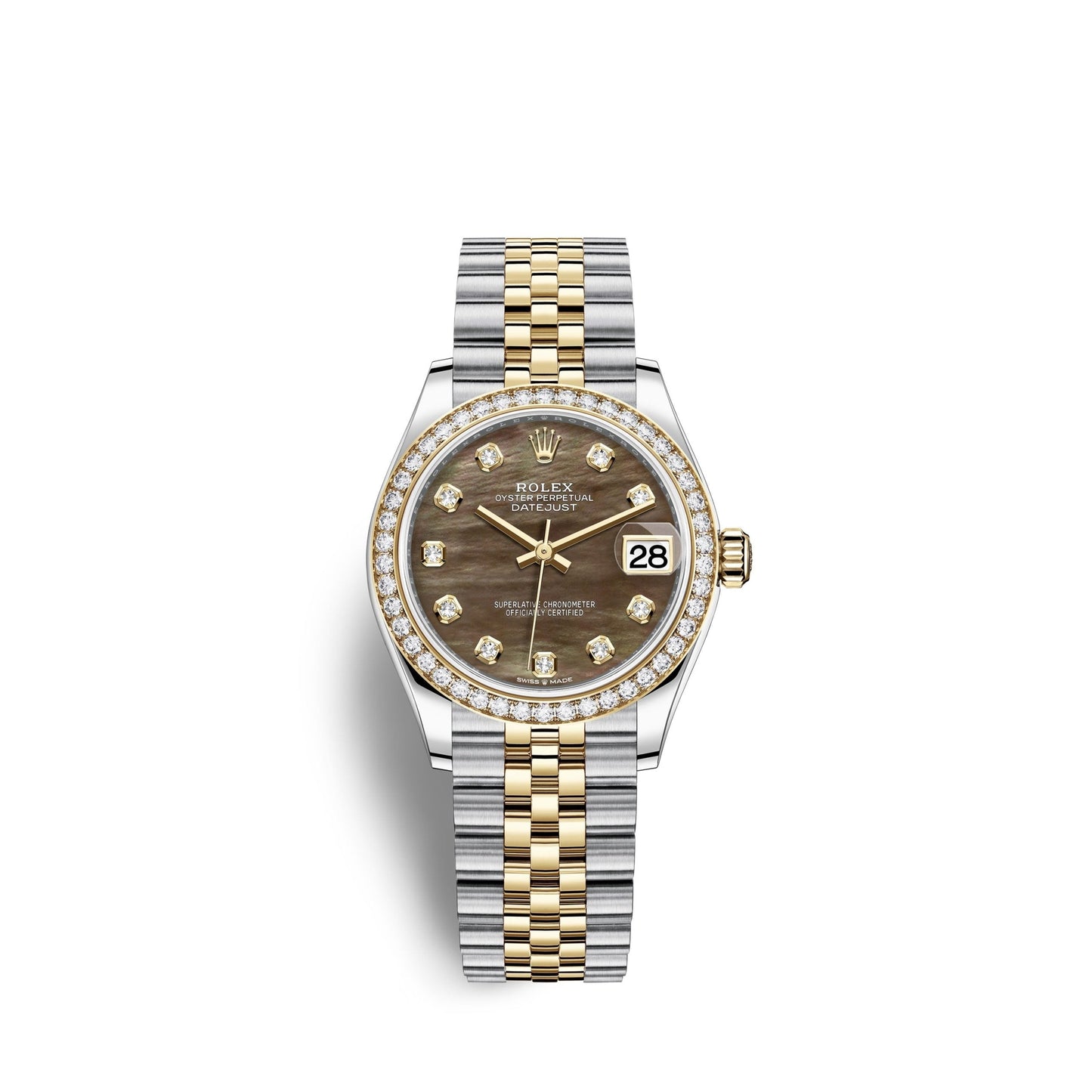 Datejust 31, Oystersteel, 18kt Yellow Gold and diamonds, Ref# 278383RBR-0024
