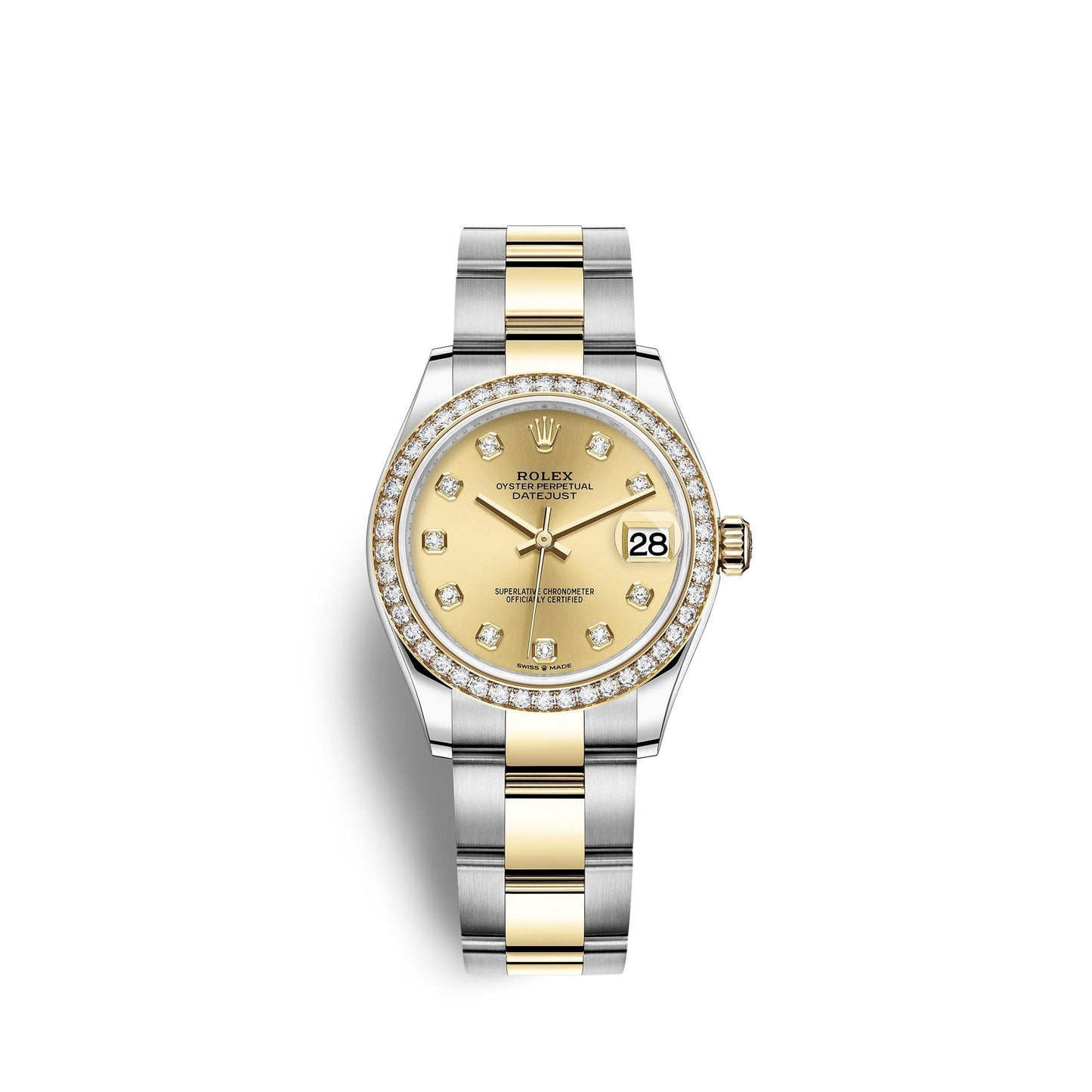 Datejust 31, Oystersteel, 18kt Yellow Gold and diamonds, Ref# 278383RBR-0025