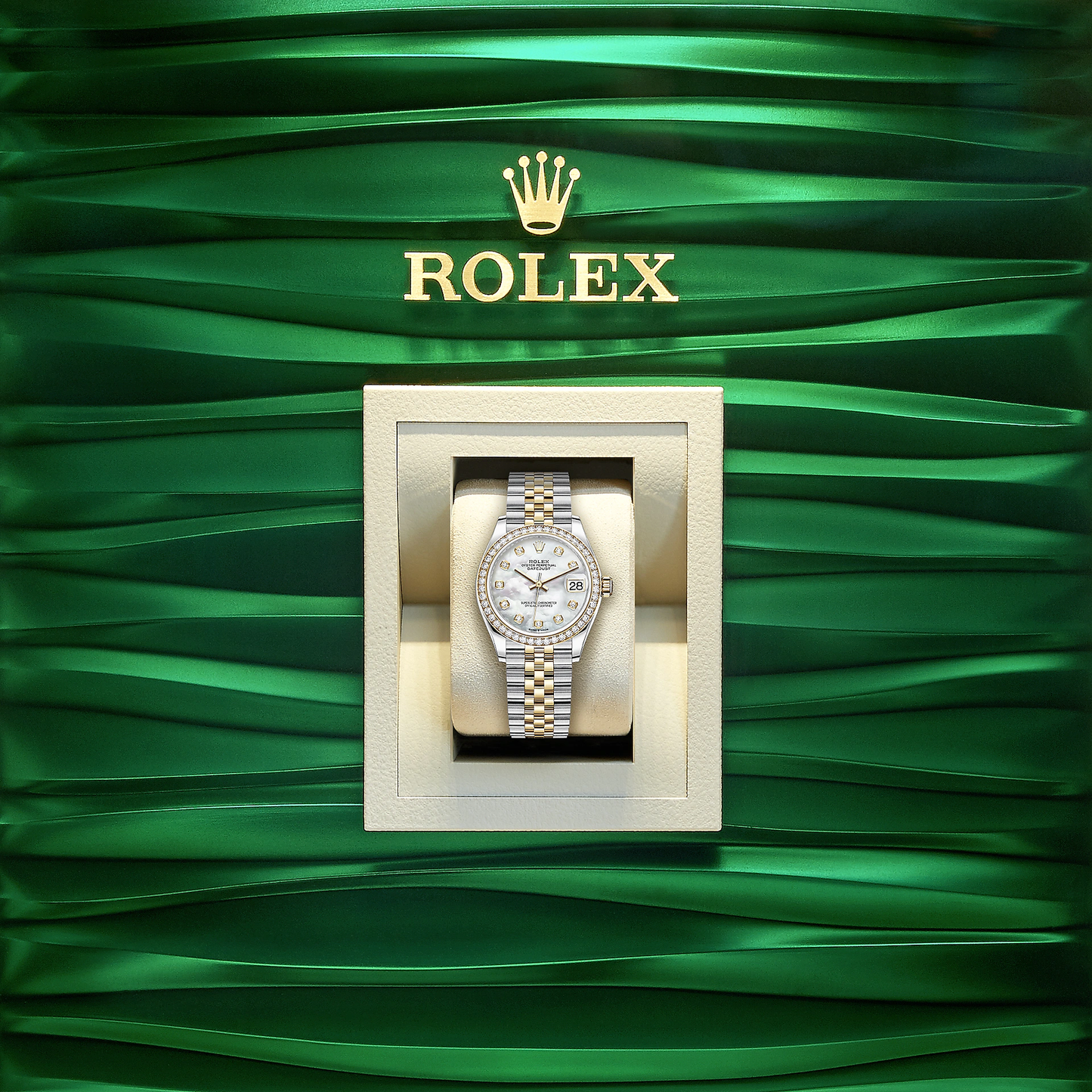 Datejust 31, Oystersteel, 18kt Yellow Gold and diamonds, Ref# 278383RBR-0028