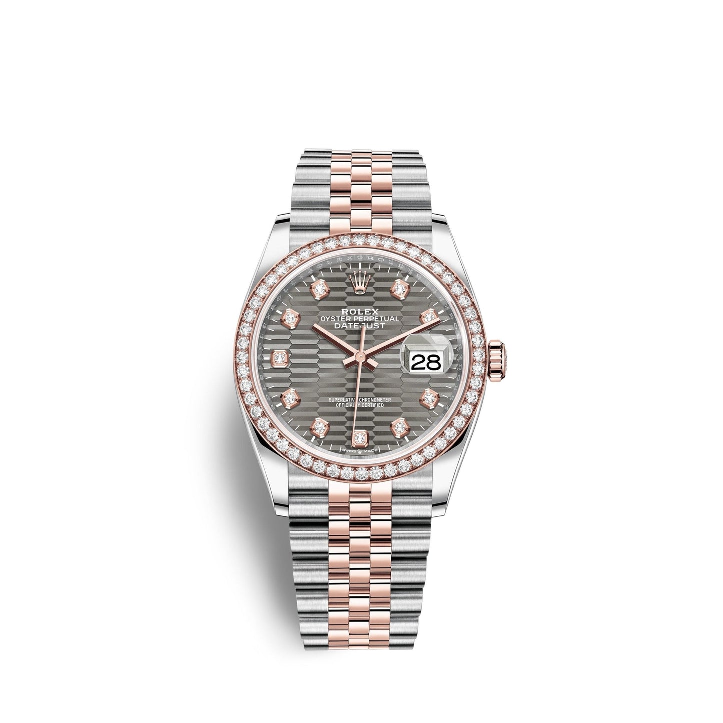 Datejust 36mm, Oystersteel and 18k Everose Gold, Ref# 126281rbr-0029