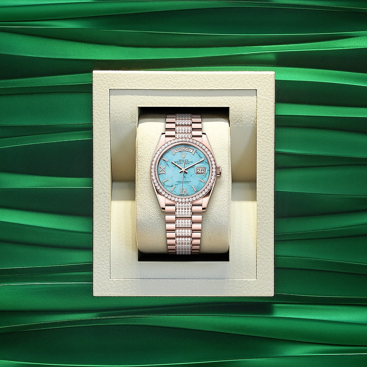 Day-Date 36, 18k Everose Gold with Diamond-set, 36mm, Ref# 128345rbr-0065