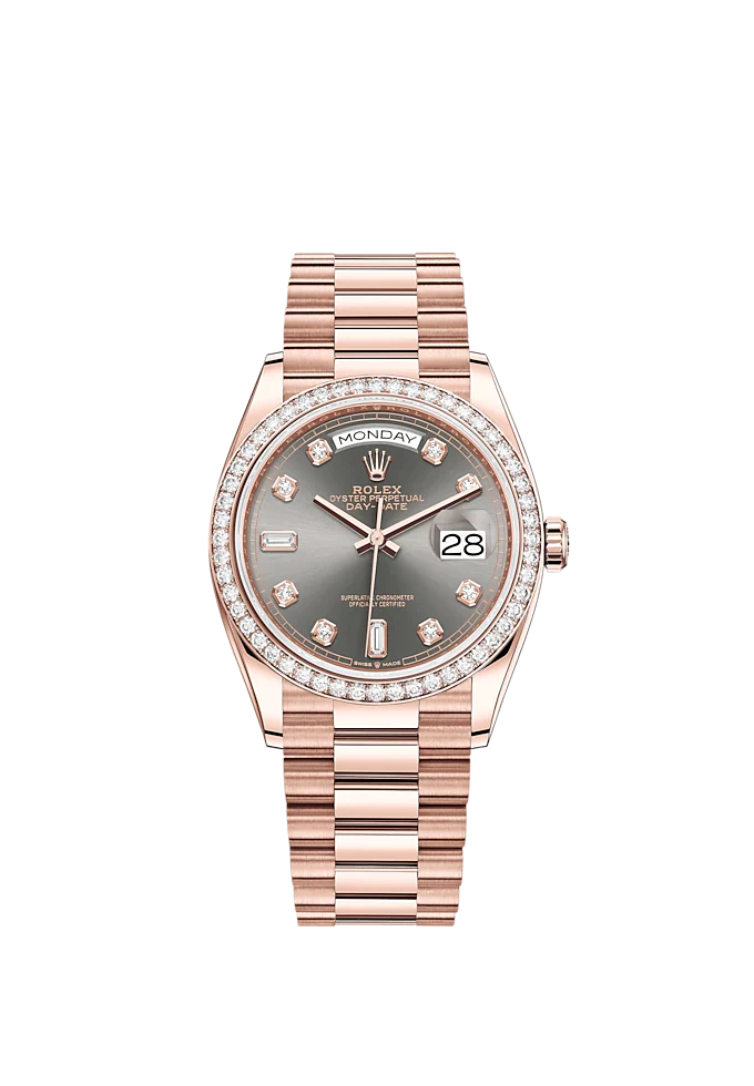 Day-Date 36mm, 18k Everose Gold, Ref# 128345rbr-0052