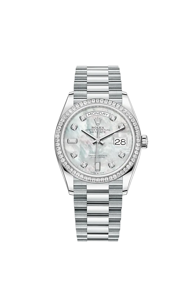 Day-Date, 36mm, Platinum and Diamonds, Ref# 128396tbr-0005