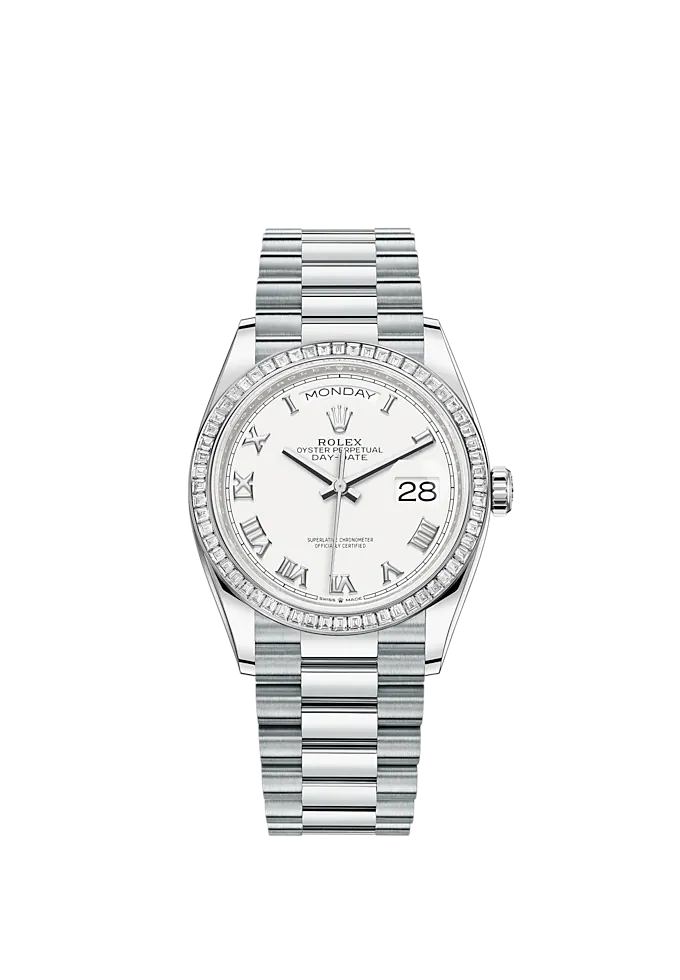Day-Date, 36mm, Platinum and Diamonds, Ref# 128396tbr-0010