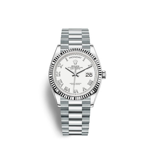 Day-Date, 36mm, Platinum, Ref# 128236-0007