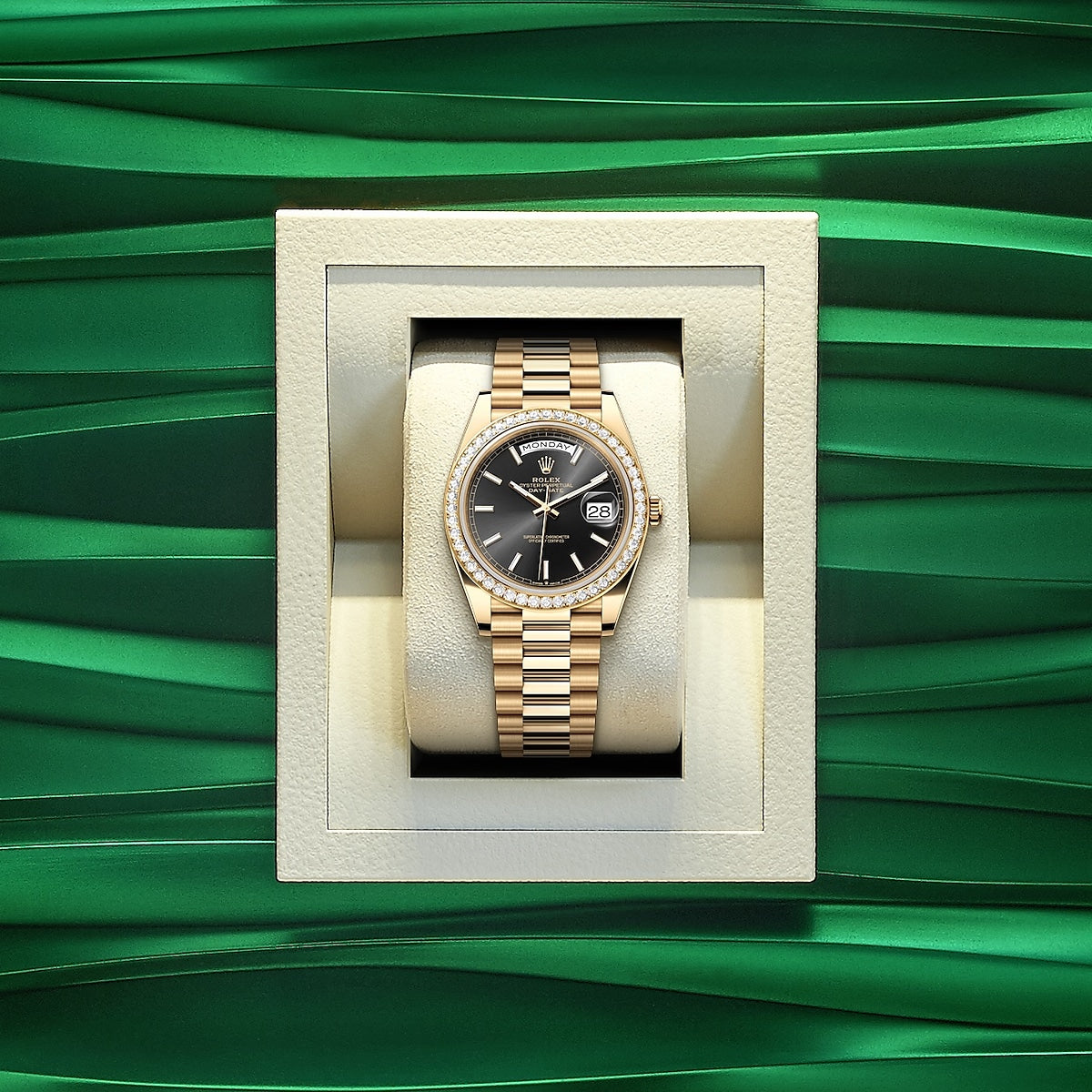 Day-Date 40, 18k Yellow Gold with Diamond-set, 40mm, Ref# 228348rbr-0043