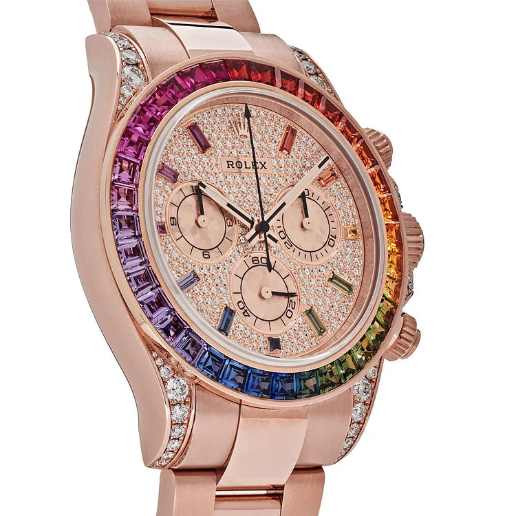 Daytona Rose Gold Rainbow Bezel Diamond Dial 116595RBOW