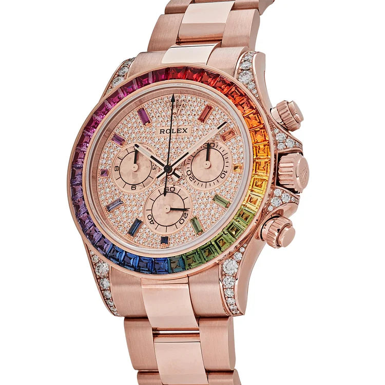 Daytona Rose Gold Rainbow Bezel Diamond Dial 116595RBOW