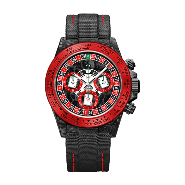Diw Daytona carbon lucky player 2 (casino v.2) 40mm oyster black