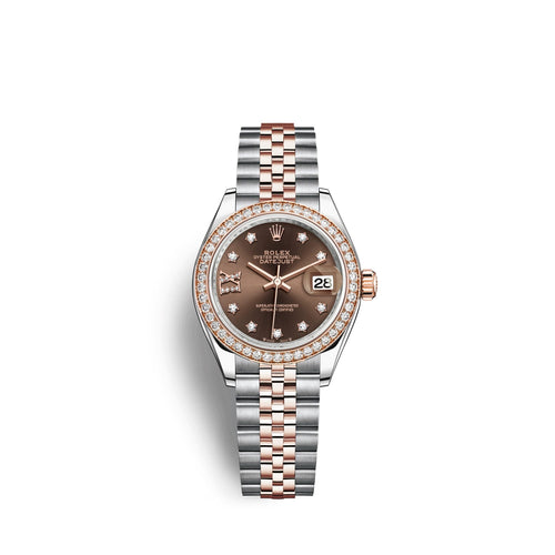 Lady-Datejust 28, Oystersteel and 18k Everose Gold, Ref# 279381RBR-0003