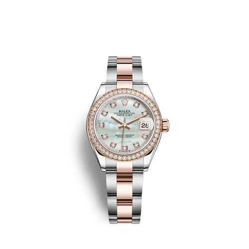 Lady-Datejust 28, Oystersteel and 18k Everose Gold, Ref# 279381RBR-0014