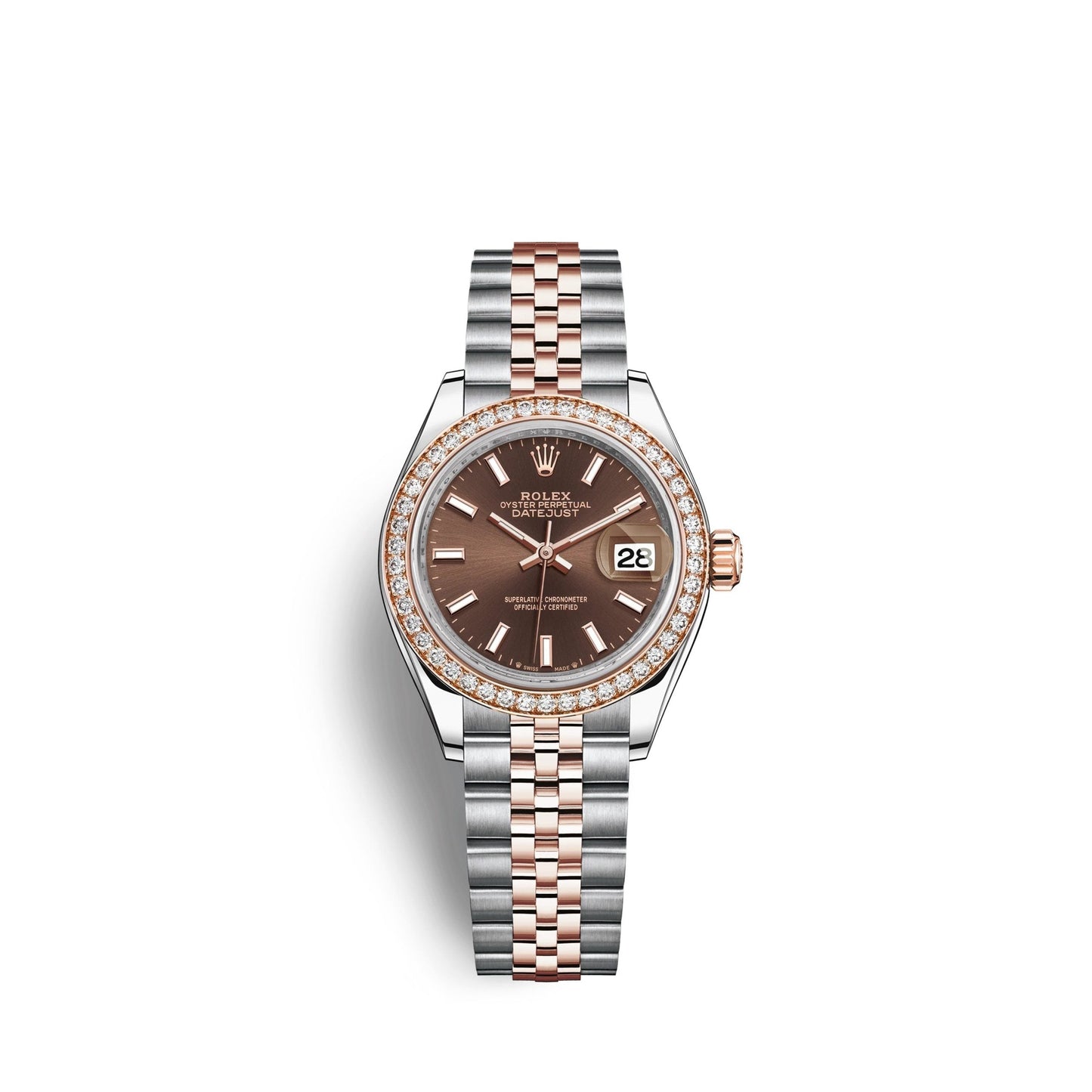 Lady-Datejust 28, Oystersteel and 18k Everose Gold, Ref# 279381RBR-0017