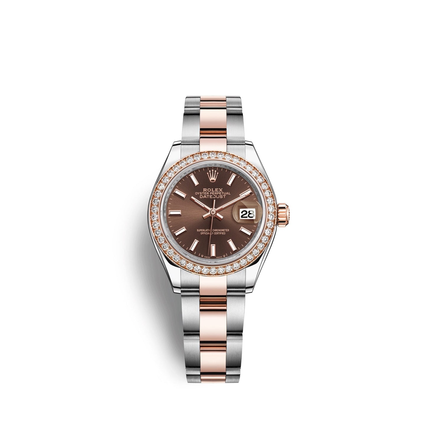 Lady-Datejust 28, Oystersteel and 18k Everose Gold, Ref# 279381RBR-0018