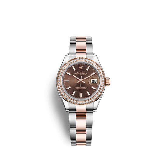 Lady-Datejust 28, Oystersteel and 18k Everose Gold, Ref# 279381RBR-0018