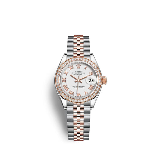 Lady-Datejust 28, Oystersteel and 18k Everose Gold, Ref# 279381RBR-0021