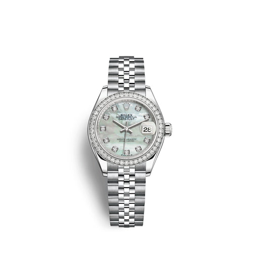 Lady-Datejust 28, Oystersteel and 18k White Gold, Ref# 279384RBR-0011