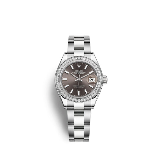 Lady-Datejust 28, Oystersteel and 18k White Gold, Ref# 279384RBR-0014