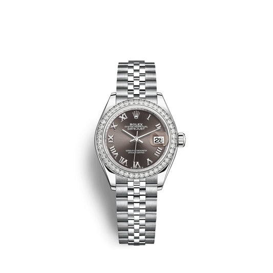 Lady-Datejust 28, Oystersteel and 18k White Gold, Ref# 279384RBR-0015