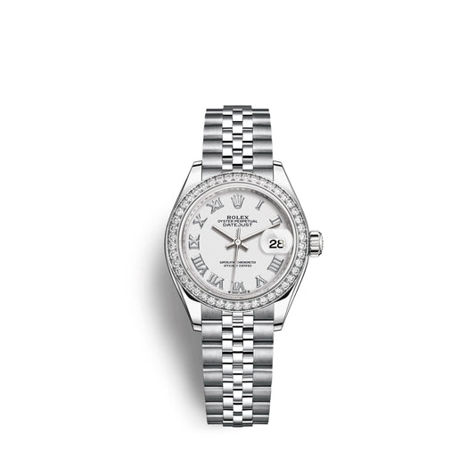 Lady-Datejust 28, Oystersteel and 18k White Gold, Ref# 279384RBR-0019