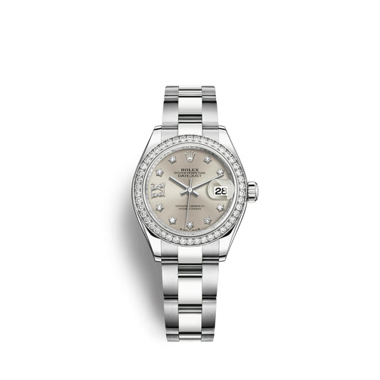 Lady-Datejust 28, Oystersteel and 18k White Gold, Ref# 279384RBR-0022