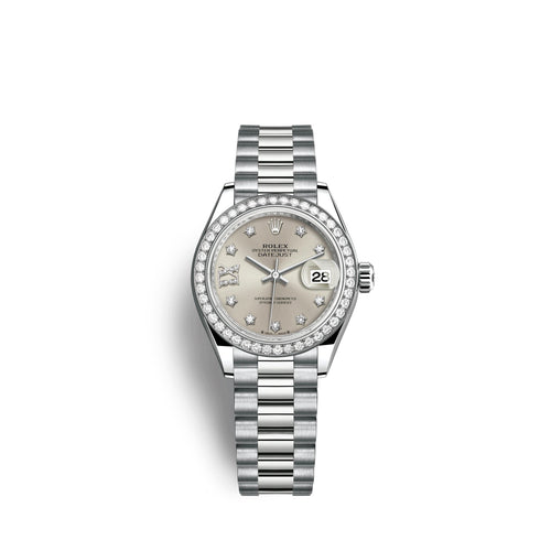 Lady-Datejust 28mm, 18k White Gold, Ref# 279139rbr-0003