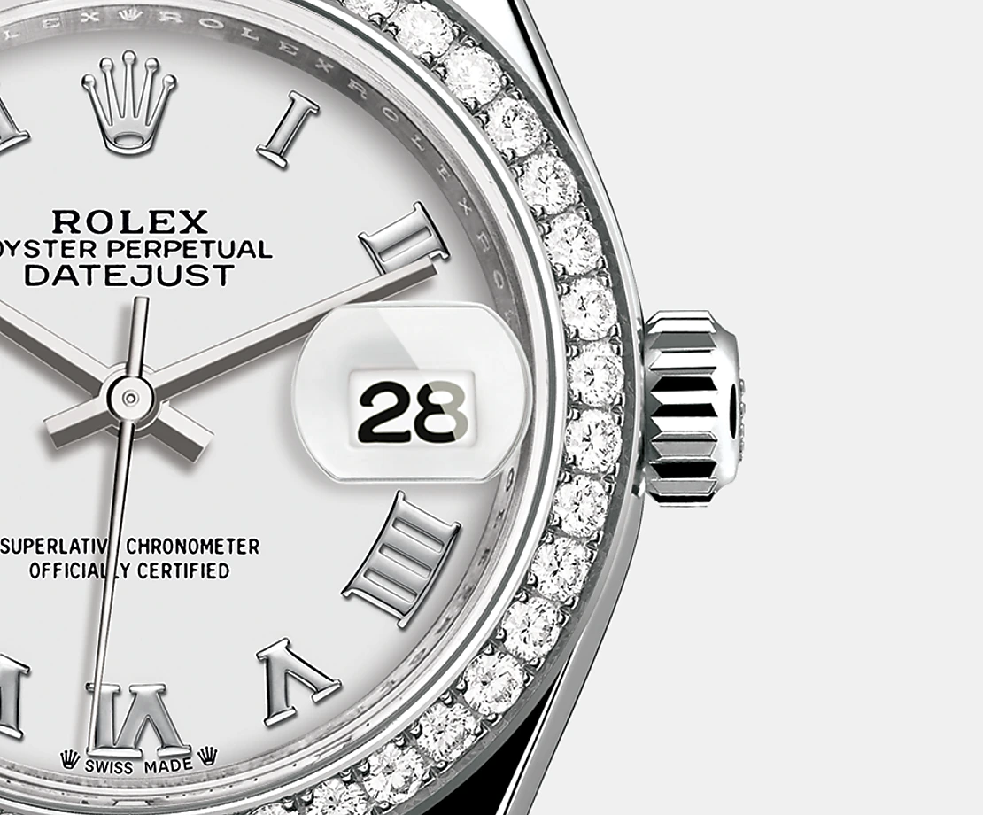 Lady-Datejust 28mm, 18k White Gold, Ref# 279139rbr-0013