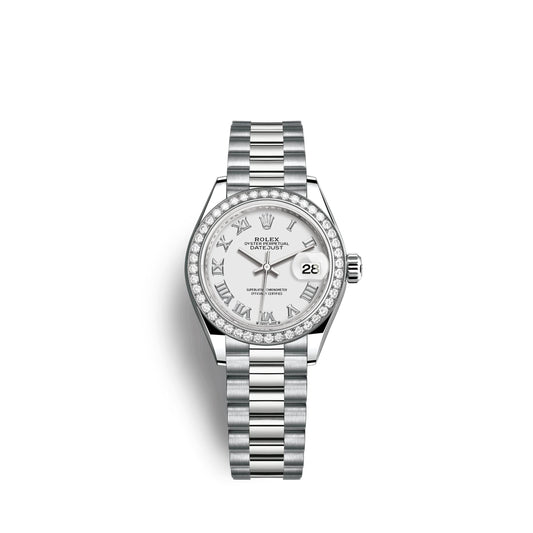 Lady-Datejust 28mm, 18k White Gold, Ref# 279139rbr-0013