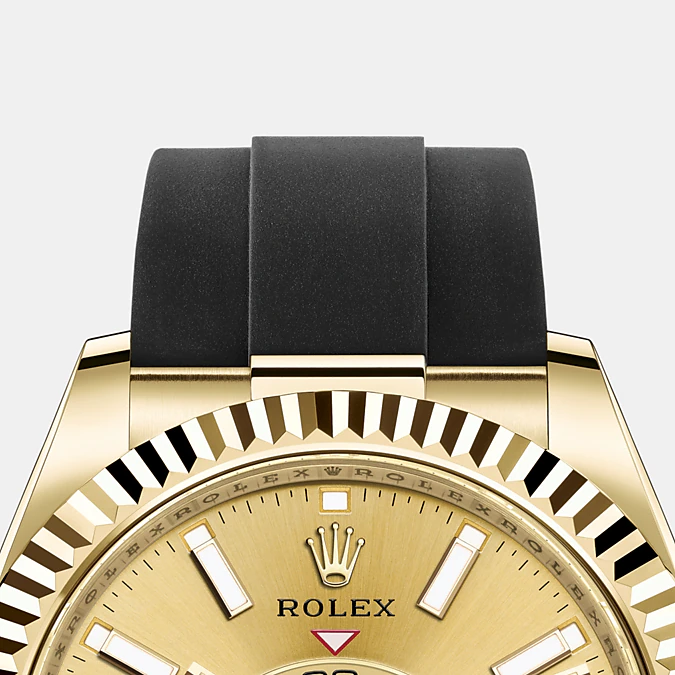 Sky-Dweller 42mm, 18k Yellow Gold, Oysterflex, Ref# 326238-0007