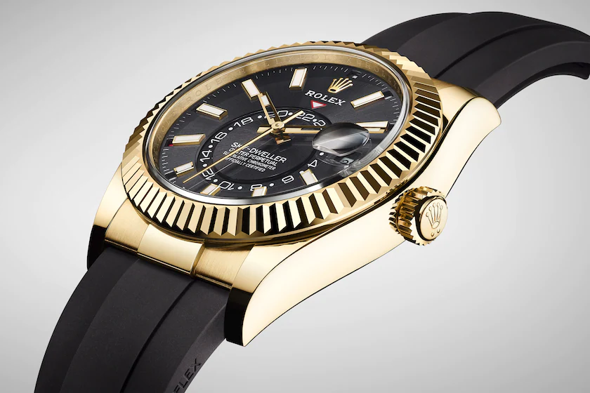 Sky-Dweller 42mm, 18k Yellow Gold, Oysterflex, Ref# 326238-0009