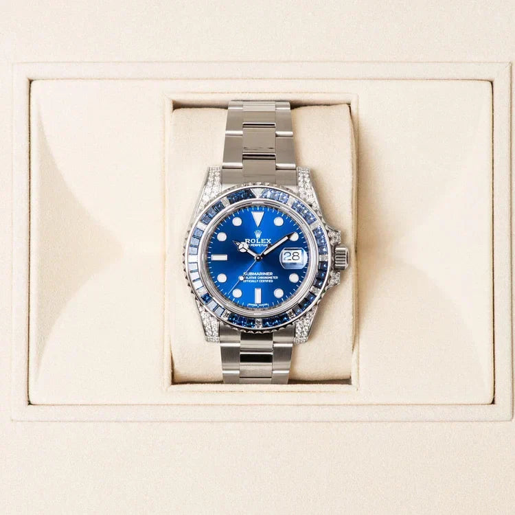 Submariner Date 116659 SABR 18K White Gold Diamonds Sapphires UNWORN