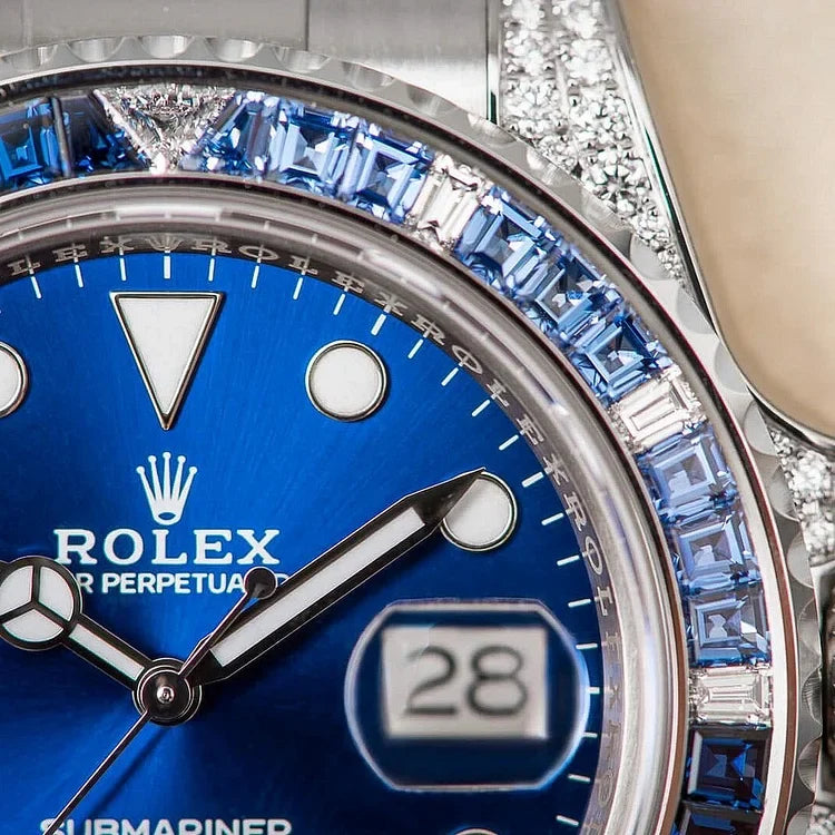 Submariner Date 116659 SABR 18K White Gold Diamonds Sapphires UNWORN