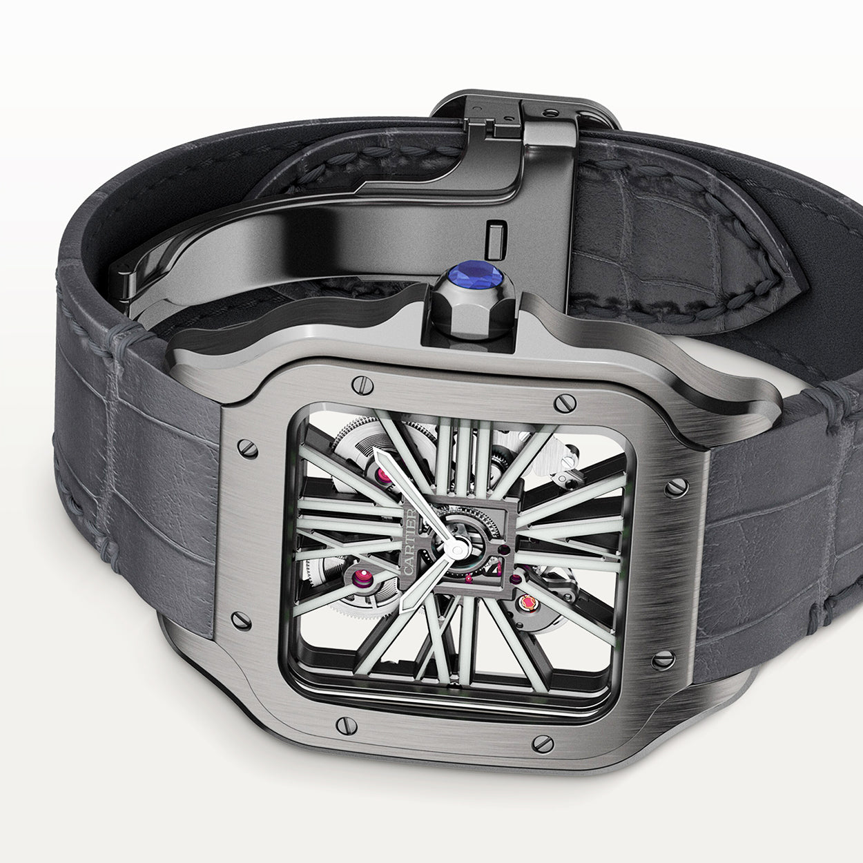 Santos de Cartier Large Skeleton Black ADLC Men’s Watch